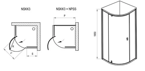 Zuhanykabin, Ravak Supernova NSKK3-90 fekete+Transparent 3O677300Z1 zuhanykabin