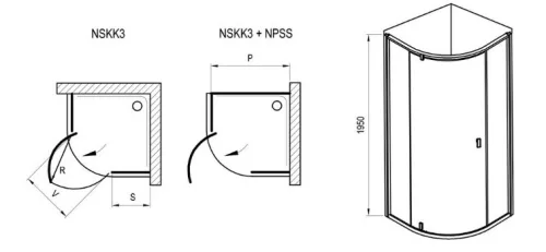 Zuhanykabin, Ravak Supernova NSKK3-90 szatén+Transparent 3O677U00Z1 zuhanykabin