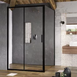   Zuhanykabin, Ravak Blix Slim BLSDP2-110 fekete +Transparent" X0PMD0300Z1, BLSPS-80 fekete+Transpa