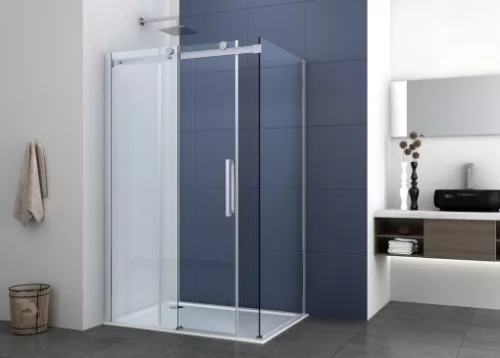 Zuhanyajtó, Sanotechnik N150U ELEGANCE tolóajtó épített zuhanyfülkéhez, króm 150 cm