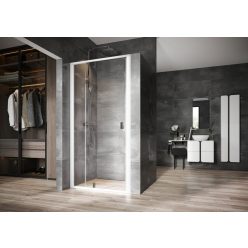   Zuhanyajtó, Ravak Nexty NDOP2-100 fehér/chrom+Transparent 03OA0100Z1 kétrészes kifelé nyíló zuhan