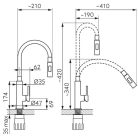 Mosogató csaptelep, Ferro Zumba Slim 2F fekete BZA43B