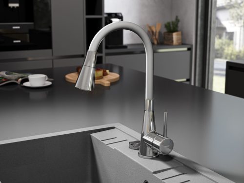 Mosogató csaptelep, Ferro Zumba II álló mosogató ezüst BZA42S