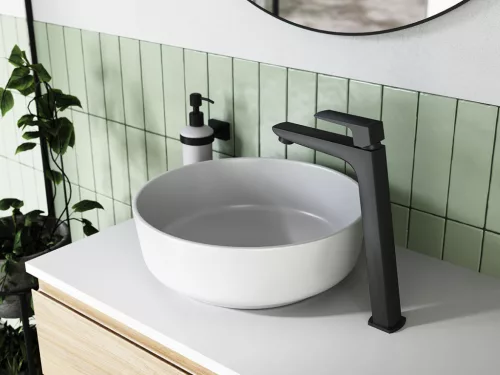 Mosdó csaptelep, Ferro Vitto Black Verdeline BVI2LVLBL, fekete  magasított mosdócsaptelep