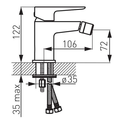 Bidé csaptelep, Ferro ADORE bidé csaptelep BDR6BLC