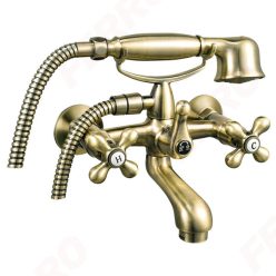   Kádtöltő csaptelep, Ferro Kádcsaptelep zuhanyszettel, 150 mm, bronz BAI11BR