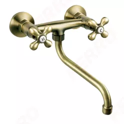   Mosogató csaptelep, Ferro Fali mosogató/mosdó csaptelep BAI5BR 150 mm, bronz
