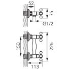 Zuhany csaptelep, Ferro Zuhany csaptelep, 150 mm, bronz BAI7BR