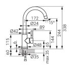 Mosogató csaptelep, Ferro Camira Inox BCR4 konyhai csaptelep, inox acél