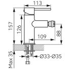 Bidé csaptelep, Ferro FIESTA BFI6G bidécsaptelep, gold
