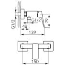 Zuhany csaptelep, Ferro VITTO BVI7VL VerdeLine zuhany csaptelep, króm