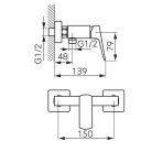 Zuhany csaptelep, Ferro VITTO BVI7VLBL VerdeLine zuhanycsaptelep, fekete
