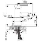 Bidé csaptelep, Ferro ZICCO bidécsaptelep BZI6BL