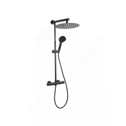   Zuhanyszett, Ferro TREVI BLACK NP75-TRV7U-BL zuhanyrendszer termosztátos csapteleppel