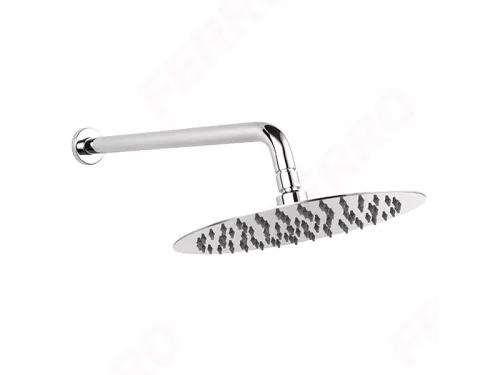 Trópusi zuhany, Ferro Fém fejzuhany zuhanykarral NPT13, 250 mm, slim, króm