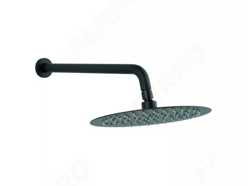 Trópusi zuhany, Ferro Fejzuhany zuhanykarral NPT13BL, 250 mm, slim, fekete