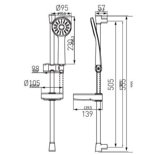 Zuhanyszett, Ferro BELLIS zuhanyszett 1 funkciós kézizuhannyal N180B