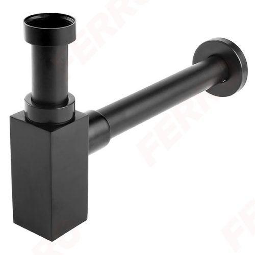 Mosdó szifon, Ferro QUADRO S280-BL szögletes búraszifon G5/4”x32 mm