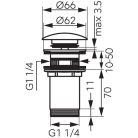 Lefolyó, Ferro ROTONDO lefolyószelep S285G túlfolyós mosdóhoz