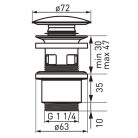 Lefolyó, Ferro Click-clack lefolyószelep S288PPC túlfolyós mosdóhoz fehér kerámiadugóval