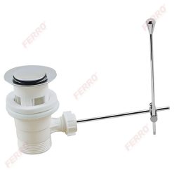   Lefolyó, Ferro Műanyag autom. leeresztő szett K39TW kiemelőrúddal, fém dugó