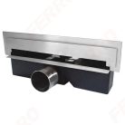 Padlóösszefolyó, Ferro WALL SLIM rozsdamentes fali zuhanyfolyóka OLWS1 polírozott ráccsal 30 cm