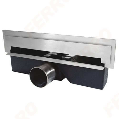 Padlóösszefolyó, Ferro WALL SLIM rozsdamentes fali zuhanyfolyóka OLWS1 polírozott ráccsal 30 cm