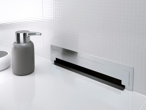 Padlóösszefolyó, Ferro WALL SLIM rozsdamentes fali zuhanyfolyóka OLWS1 polírozott ráccsal 30 cm