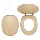 WC tető, Ferro nyír wc ülőke fém zanérokkal, fahatású MDF WC/BRIZA