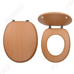   WC tető, Ferro vörös bükk wc ülőke fém zsanérokkal, fahatású MDF WC/BUK