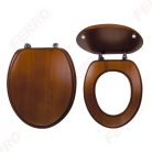 WC tető, Ferro sötét tölgy wc ülők fém zsanérokkal, fahatású MDF WC/DUB2