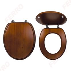   WC tető, Ferro sötét tölgy wc ülők fém zsanérokkal, fahatású MDF WC/DUB2