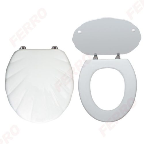 WC tető, Ferro kagylómintás fehér wc ülőke, MDF WC/MUSLELYRA