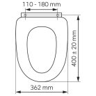 WC tető, Ferro soft close koptatott fehér wc ülőke, MDF WC/SOFTLYRA