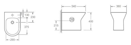 Bidé, AREZZO design VERMONT álló bidet AR-605