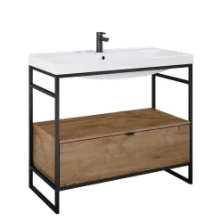   Alsó szekrény, AREZZO design NEBO alsószekrény 100 cm-es, 1 fiókkal, canela tölgy, matt fekete (2