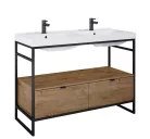 Alsó szekrény, AREZZO design NEBO alsószekrény 120 cm-es, 2 fiókkal, canela tölgy, matt fekete (2