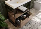 Alsó szekrény, AREZZO design NEBO alsószekrény 80 cm-es, 1 fiókkal, canela tölgy, matt fekete (2