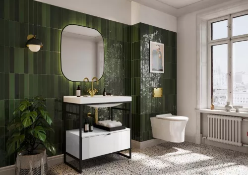 Alsó szekrény, AREZZO design NEBO alsószekrény 80 cm-es, 1 fiókkal, fényes fehér, matt fekete (2