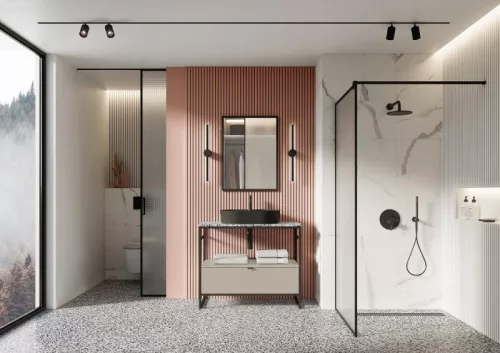 Alsó szekrény, AREZZO design NEBO alsószekrény 80 cm-es, 1 fiókkal, matt beige, matt fekete (2 do