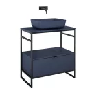 Alsó szekrény, AREZZO design NEBO alsószekrény 80 cm-es, 1 fiókkal, matt kék, matt fekete (2 dobo
