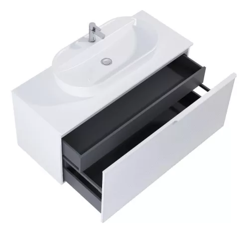 Alsó szekrény, AREZZO design MALIBU alsószekrény 120 1 fiók + 1 fiók , matt fehér