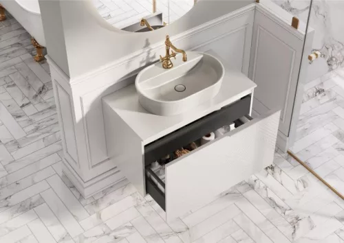 Alsó szekrény, AREZZO design Malibu alsószekrény 120 1 fiók + 1 fiók , matt szürke