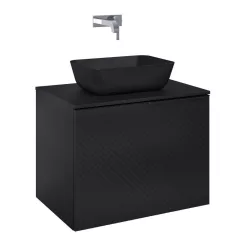   Alsó szekrény, AREZZO design Malibu alsószekrény 70 1 fiók + 1 fiók , matt fekete