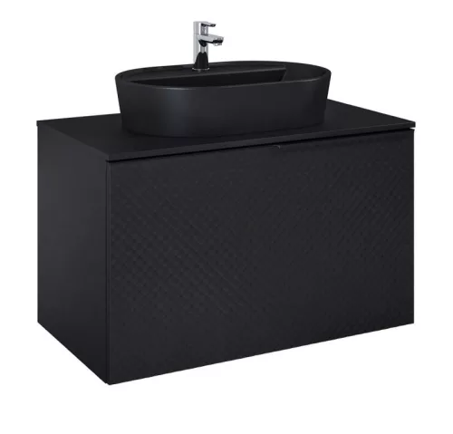 Alsó szekrény, AREZZO design Malibu alsószekrény 90 1 fiók + 1 fiók , matt fekete