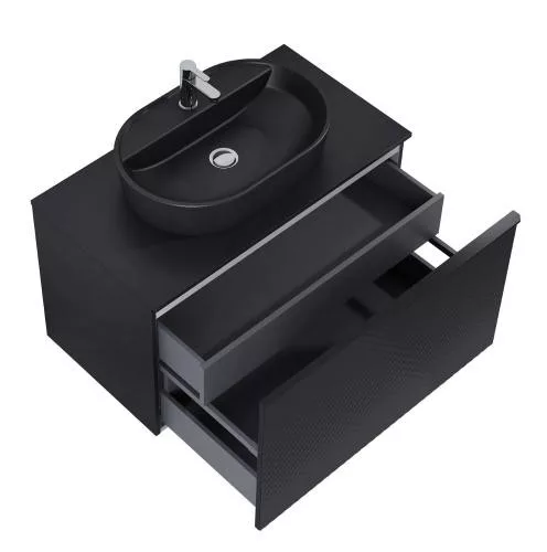 Alsó szekrény, AREZZO design Malibu alsószekrény 90 1 fiók + 1 fiók , matt fekete