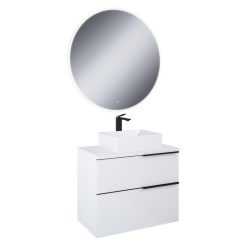   Komplett bútor, AREZZO design fehér MONTEREY 80 cm-es szett pulttal, mosdóval