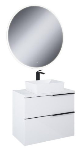 Komplett bútor, AREZZO design fehér MONTEREY 80 cm-es szett pulttal, mosdóval