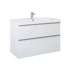 Alsó szekrény, AREZZO design MONTEREY 100 cm-es alsószekrény 2 fiókkal Matt Fehér színben, szifon