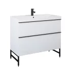 Alsó szekrény, AREZZO design MONTEREY 100 cm-es alsószekrény 2 fiókkal Matt Fehér színben, szifon